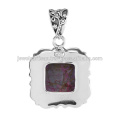 Purple Copper Turquoise Gemstone 925 Solid Silver Pendant Jewelry